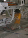 Gaelen removes a broken flywheel encoder.