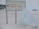The welcome to McMrudo sign.  Note the face in the ice.