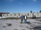 Mark and Matt pose in front of Hotel Dagobert, our home on the base.