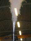 Helium plume.  The whiter part near the bottom is a flame of liquid helium.
