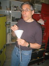 Jeff fixes a funnel.