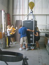 Uncrating the cryostat.