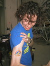 Gaelen shows off his tattoo.