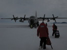 Boarding the Herc.